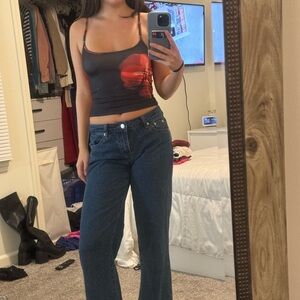 black and red trendy going out top